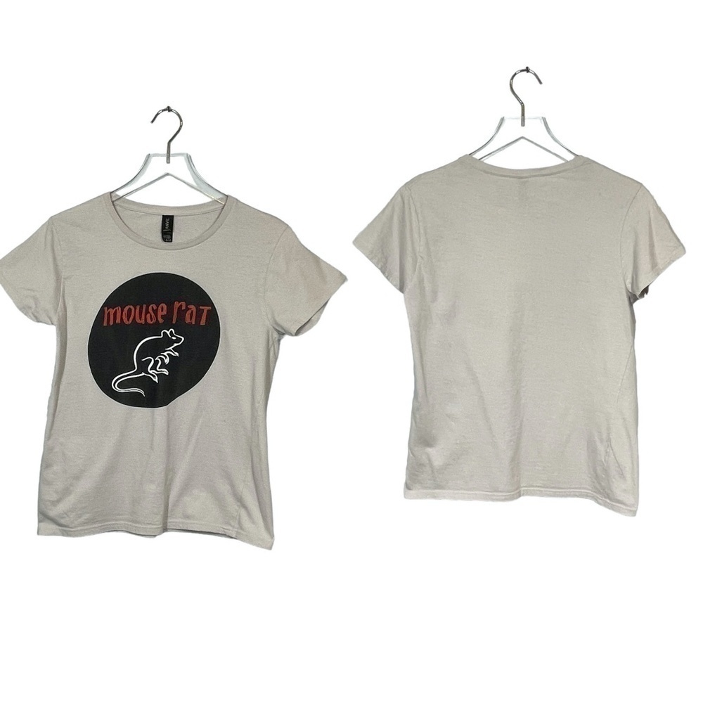 Anvil Grey Mouse Rat T-Shirt for Parks and Rec Fans 100% Cotton Size M
